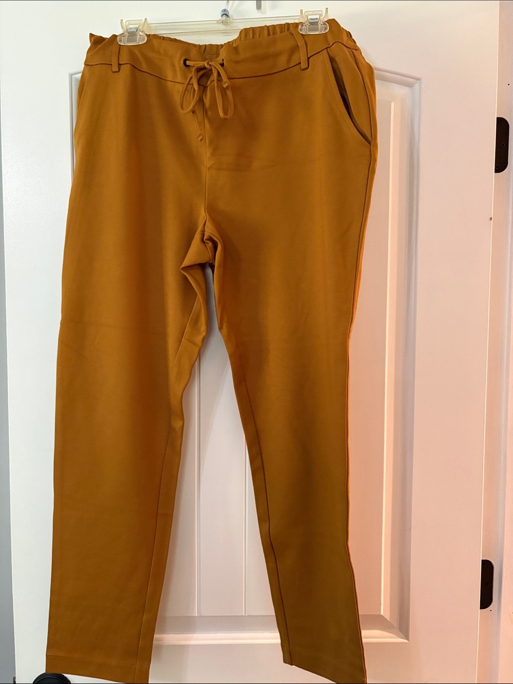 Women's Drawstring Trousers in Mustard Yellow